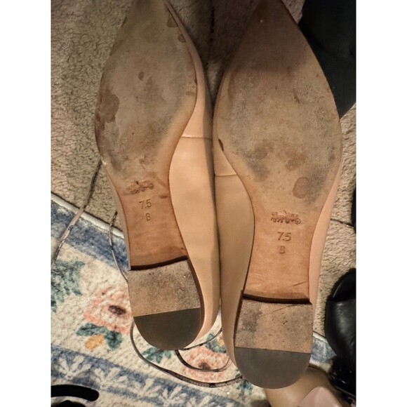 Coach tall tie nude snake print pointed toe flat size 7.5 - Picture 4 of 8